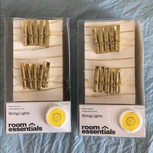 String gold lights with photo clips (pack of 2)